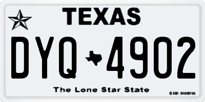 TX license plate DYQ4902