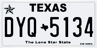 TX license plate DYQ5134