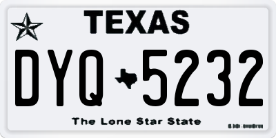 TX license plate DYQ5232