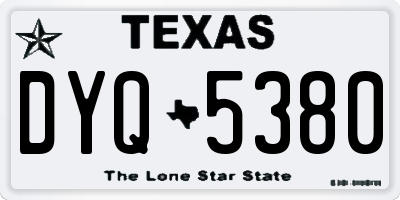 TX license plate DYQ5380
