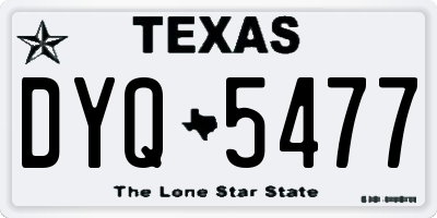 TX license plate DYQ5477