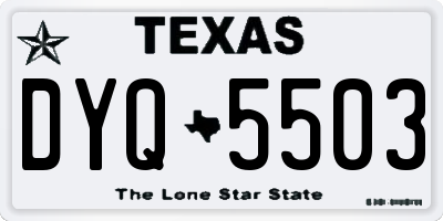 TX license plate DYQ5503