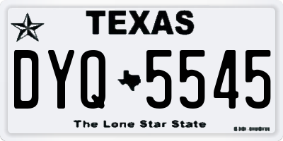 TX license plate DYQ5545