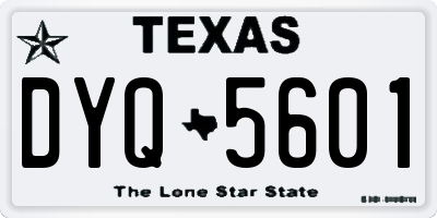 TX license plate DYQ5601