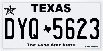 TX license plate DYQ5623