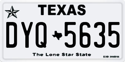 TX license plate DYQ5635