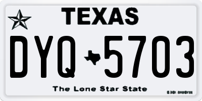 TX license plate DYQ5703