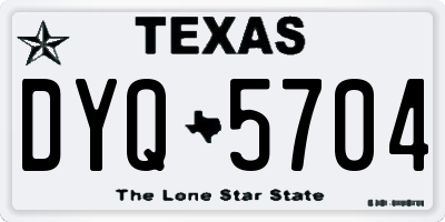 TX license plate DYQ5704