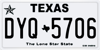 TX license plate DYQ5706