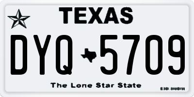 TX license plate DYQ5709
