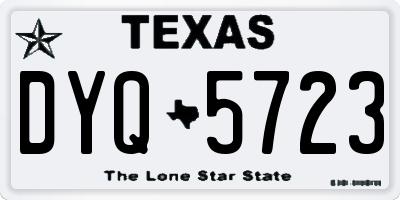 TX license plate DYQ5723