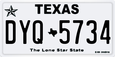 TX license plate DYQ5734