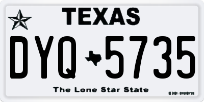 TX license plate DYQ5735