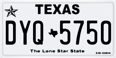TX license plate DYQ5750