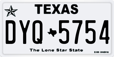 TX license plate DYQ5754