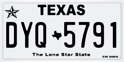 TX license plate DYQ5791