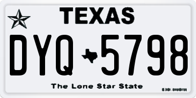 TX license plate DYQ5798