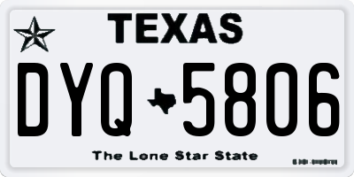 TX license plate DYQ5806