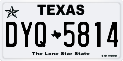 TX license plate DYQ5814