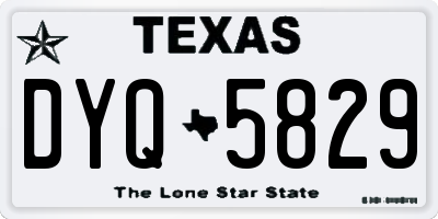 TX license plate DYQ5829