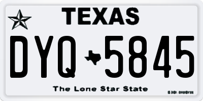 TX license plate DYQ5845
