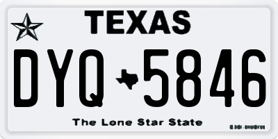 TX license plate DYQ5846