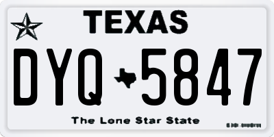 TX license plate DYQ5847
