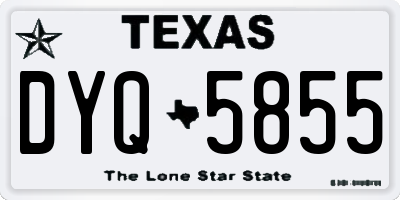 TX license plate DYQ5855