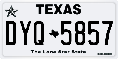 TX license plate DYQ5857