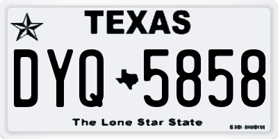 TX license plate DYQ5858