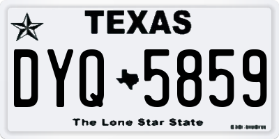 TX license plate DYQ5859