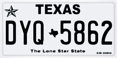 TX license plate DYQ5862