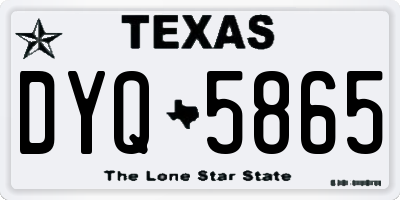 TX license plate DYQ5865