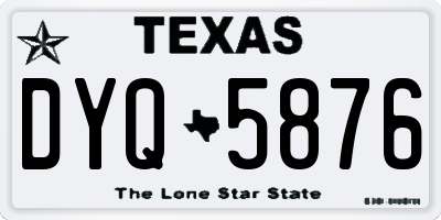 TX license plate DYQ5876
