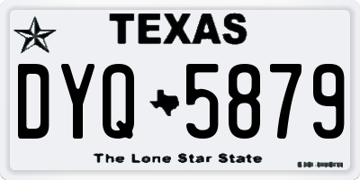 TX license plate DYQ5879