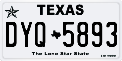 TX license plate DYQ5893