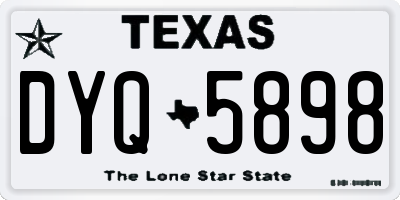 TX license plate DYQ5898