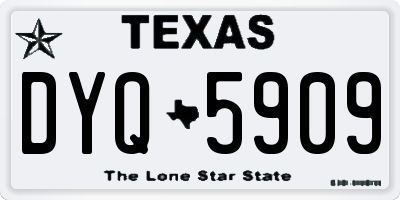TX license plate DYQ5909