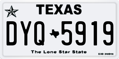 TX license plate DYQ5919