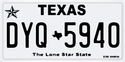 TX license plate DYQ5940