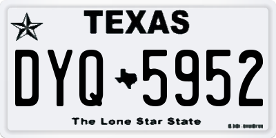 TX license plate DYQ5952