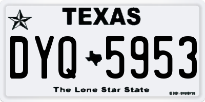 TX license plate DYQ5953