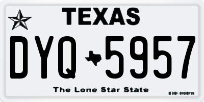 TX license plate DYQ5957