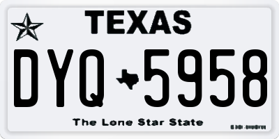 TX license plate DYQ5958