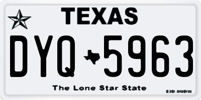 TX license plate DYQ5963