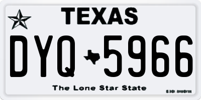 TX license plate DYQ5966