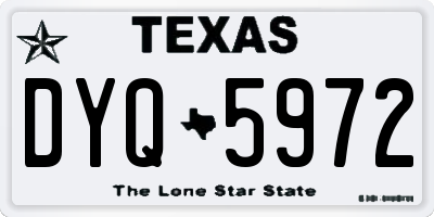 TX license plate DYQ5972