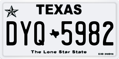 TX license plate DYQ5982