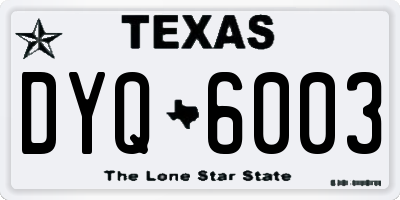 TX license plate DYQ6003