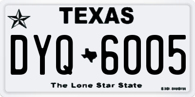 TX license plate DYQ6005